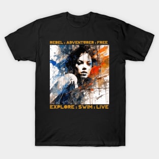 rebel adventurer, swimming v5 T-Shirt